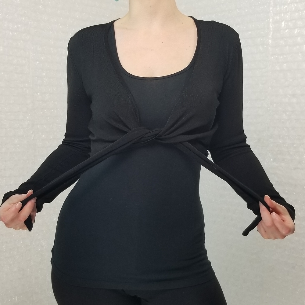 1990s Cejon crop wrap top - Picture 3 of 7